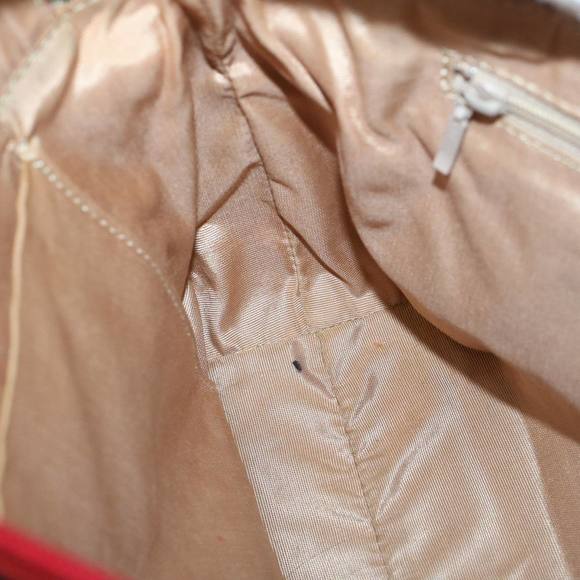 BURBERRY Nova Check Hand Bag Canvas Beige Red Auth 60179 - Picture 11 of 16